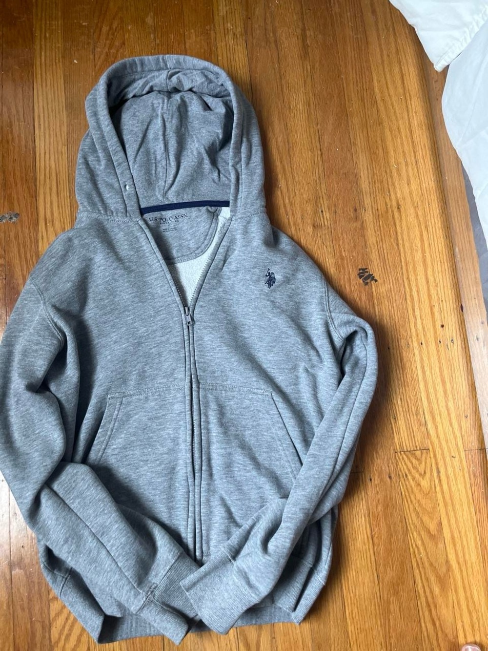 U.S. Polo Assn. Gray Full-Zip Hooded Sweatshirt
